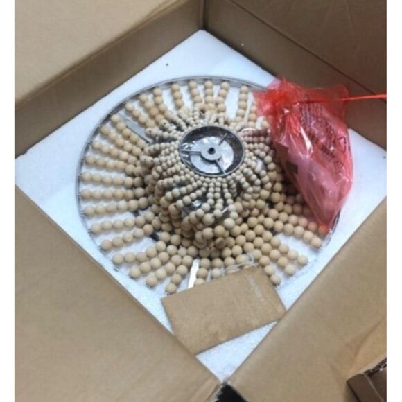 JONATHAN Y Allison 15" Wood Beaded LED Flush Mount Light | Antiqued Silver JYL90 - Picture 8 of 8